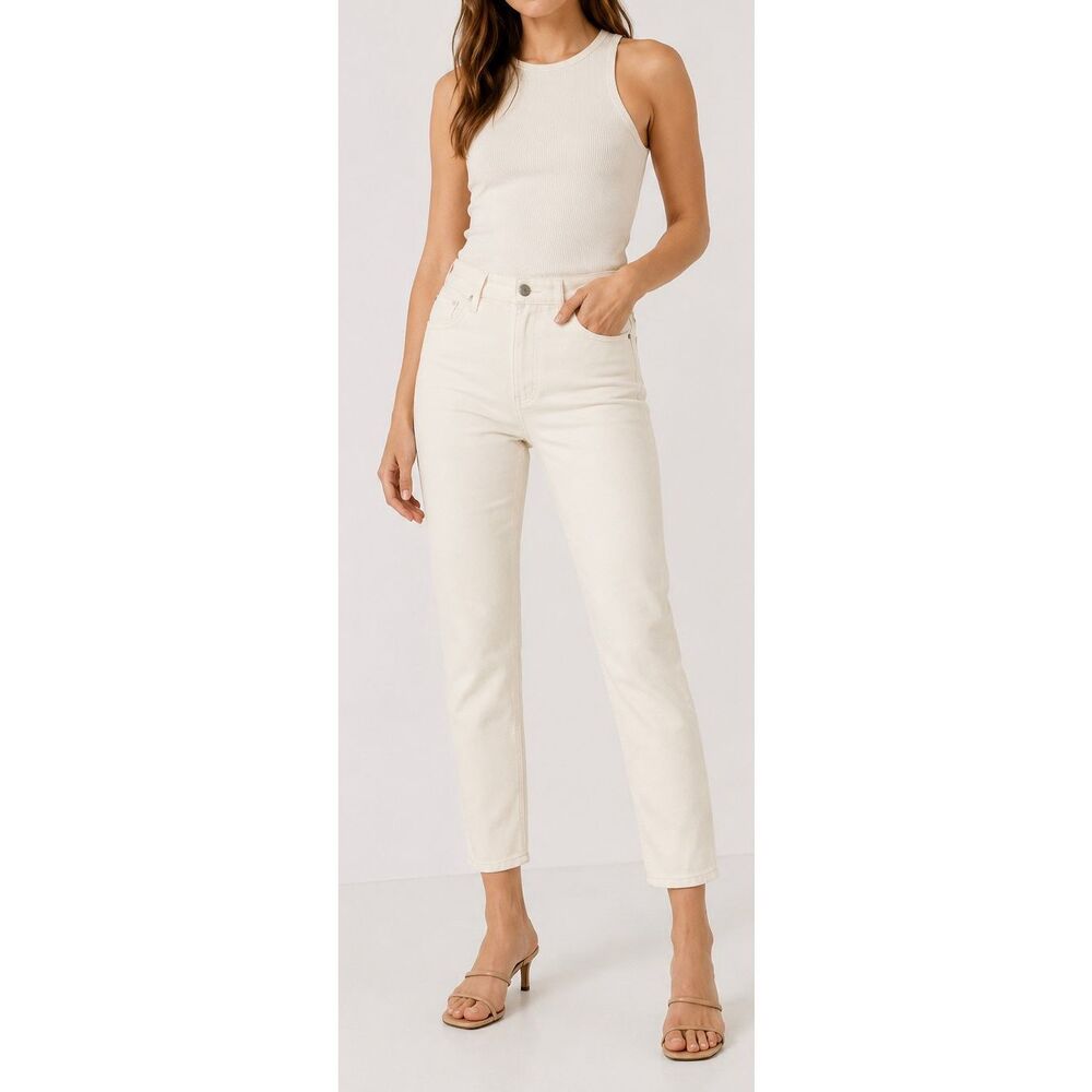 rag & bone Nina High Rise Ankle Cigarette Jeans Ivory Size 24